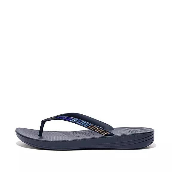 Tongs Femme Fitflop Iqushion Ombré Sparkle Bleu Marine (FWB365719)